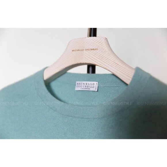 Brunello Cucinelli Cashmere Sweater Pullover Monili Trim Women size M - Picture 4 of 8